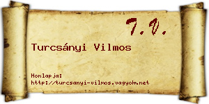 Turcsányi Vilmos névjegykártya
